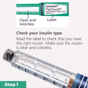 FlexPen Insulin Pen Quick Guide Step 1